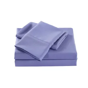 2000 Thread Count Bamboo Cooling Sheet Set | Ultra Soft Bedding | King | Mid Blue