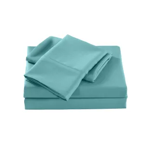 2000 Thread Count Bamboo Cooling Sheet Set | Ultra Soft Bedding | Single | Aqua