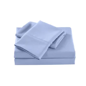 2000 Thread Count Bamboo Cooling Sheet Set | Ultra Soft Bedding | Single | Light Blue
