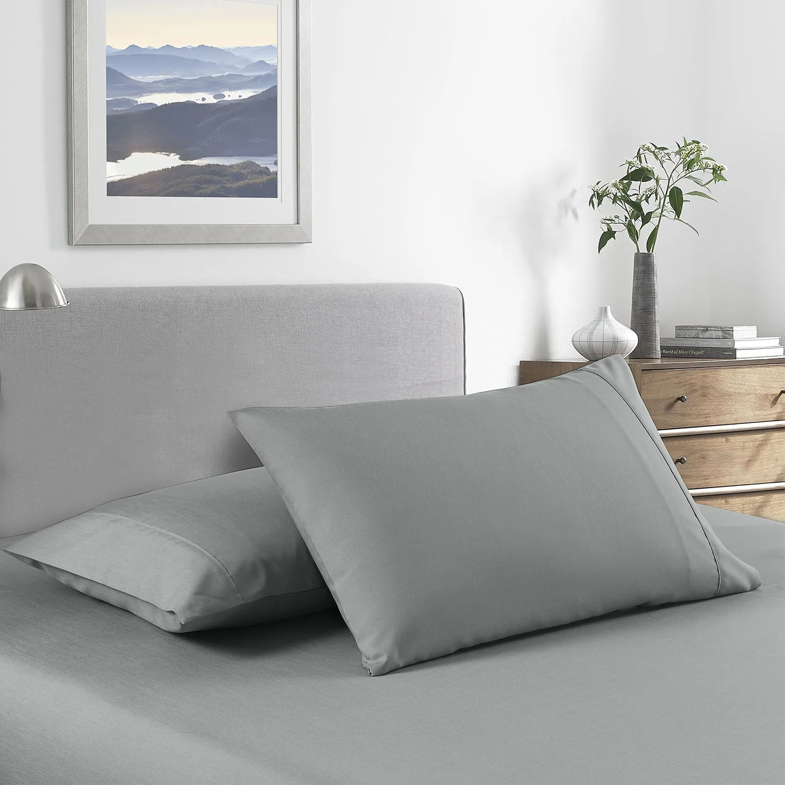 2000 Thread Count Bamboo Cooling Sheet Set | Ultra Soft Bedding | Single | Mid Grey