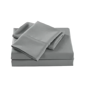 2000 Thread Count Bamboo Cooling Sheet Set | Ultra Soft Bedding | Single | Mid Grey