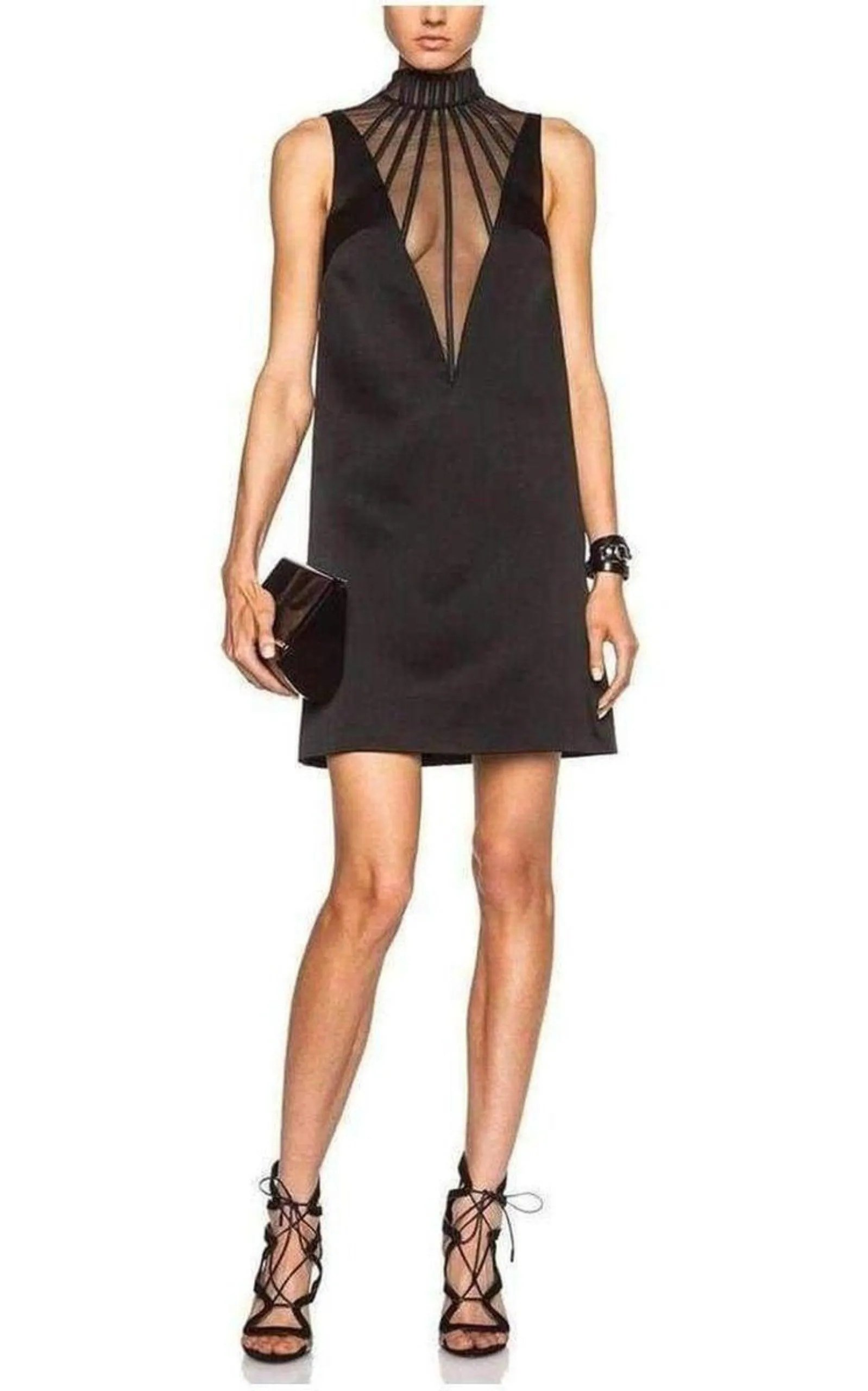 Abstract Boning Black Dress