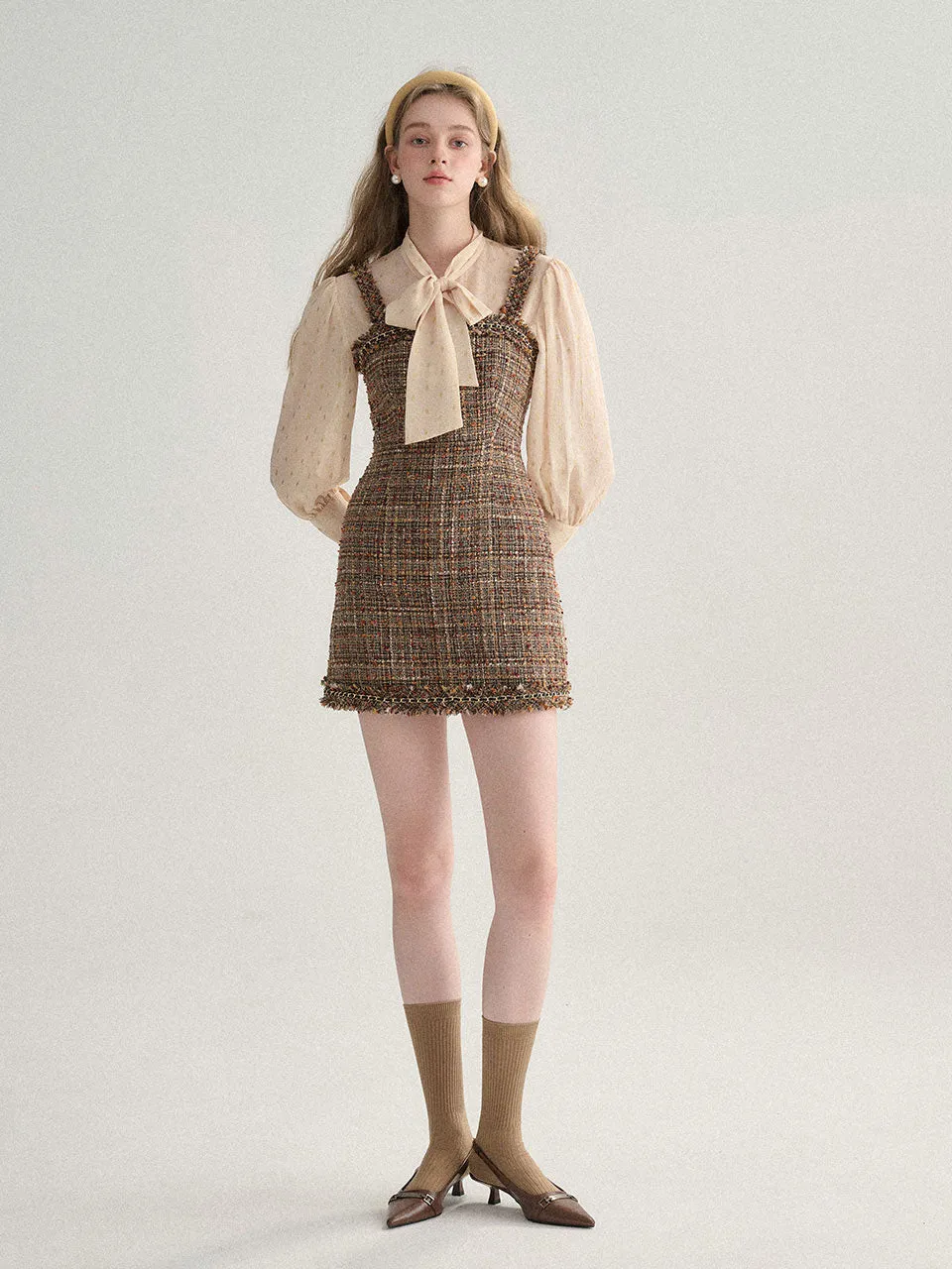 Arbre tweed mini dress