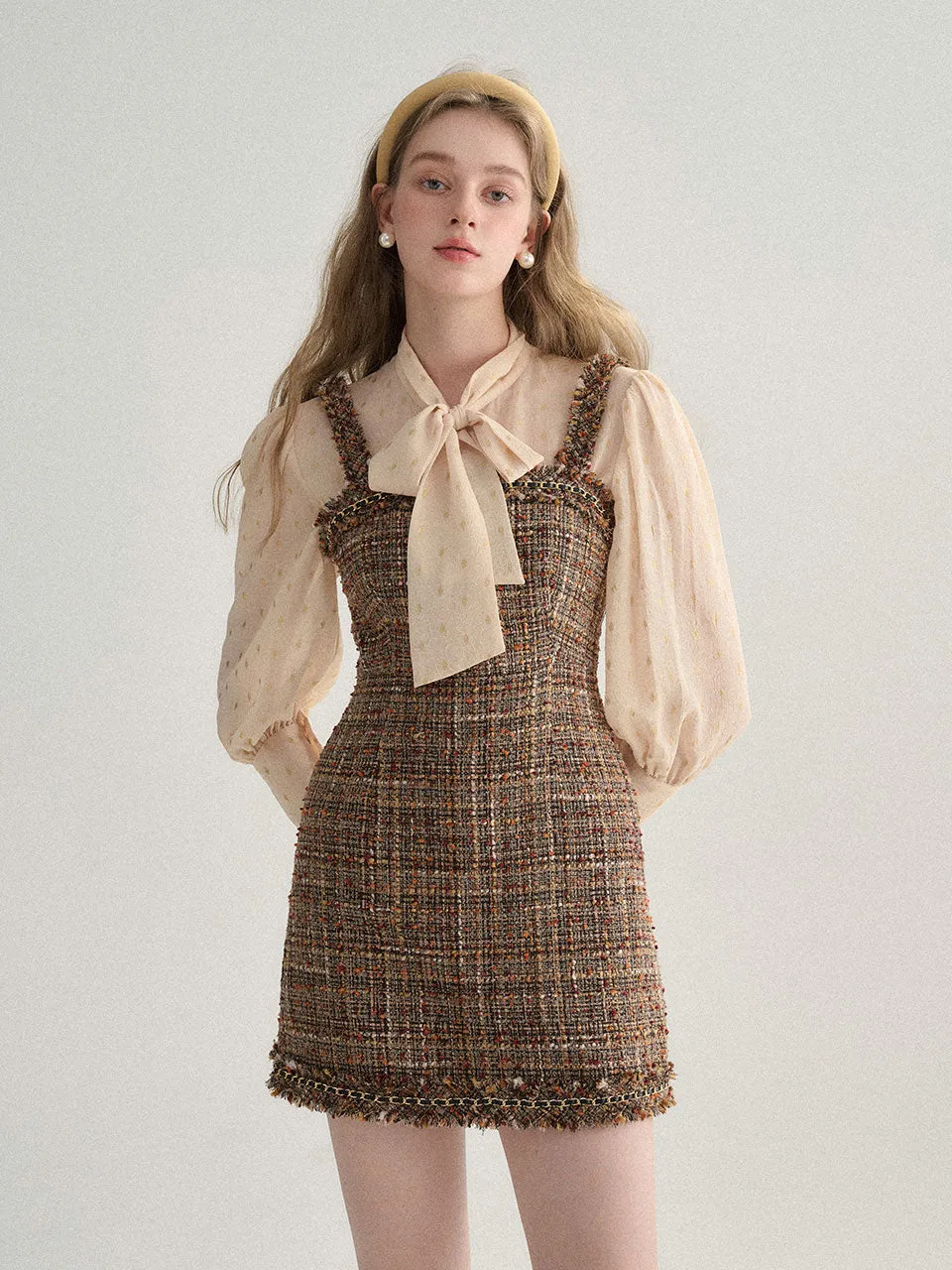Arbre tweed mini dress