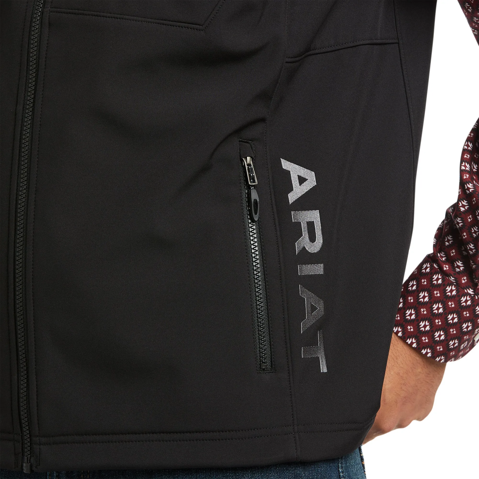 Ariat® Men's Logo 2.0 Patriot Black Softshell Vest 10037559