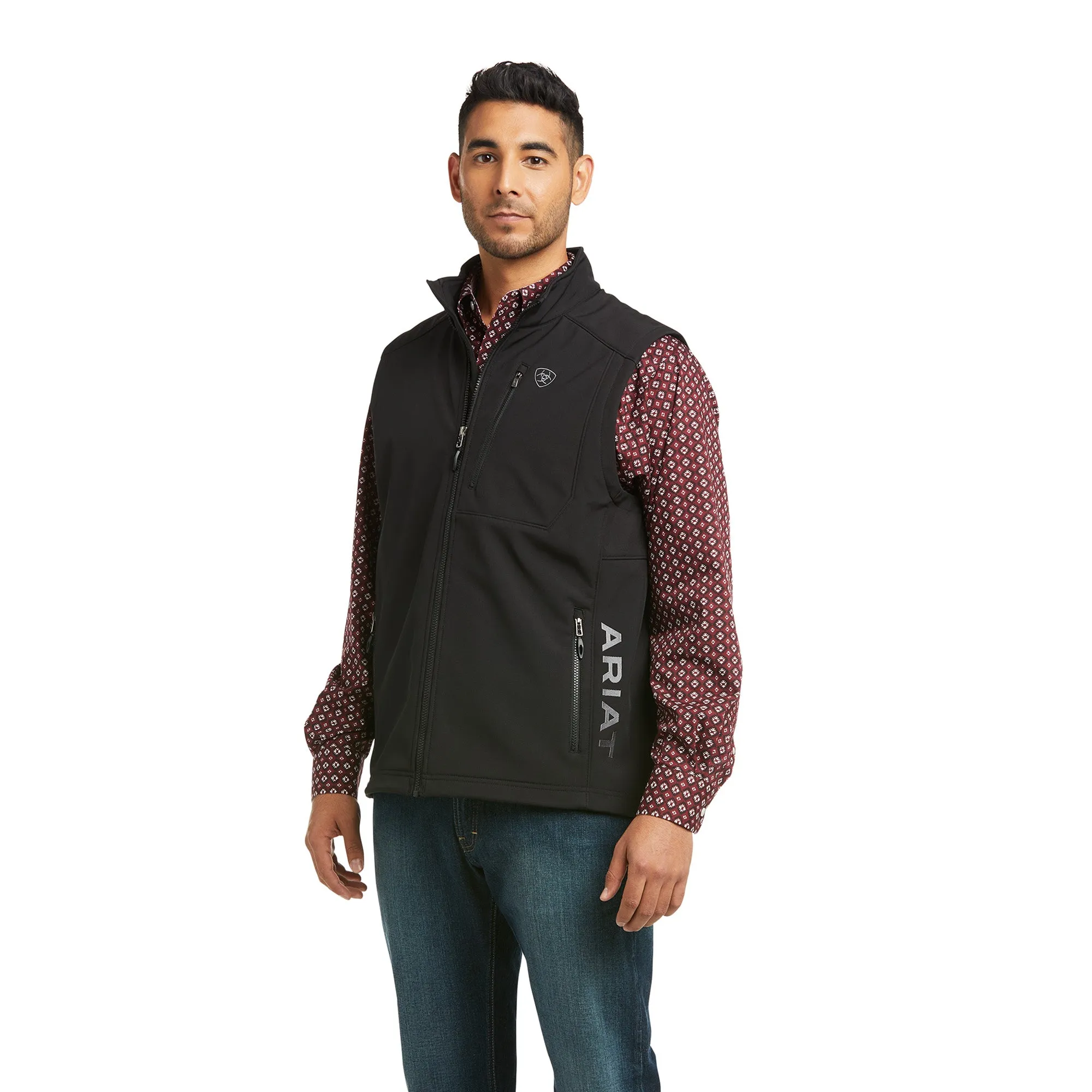 Ariat® Men's Logo 2.0 Patriot Black Softshell Vest 10037559