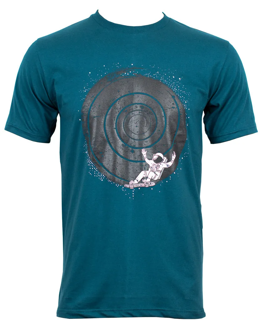 Astronaut Skating The Vortex T-Shirt, Sea Blue