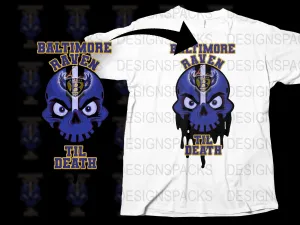 Baltimore Ravens Skull Design Til Death Png Digital Download