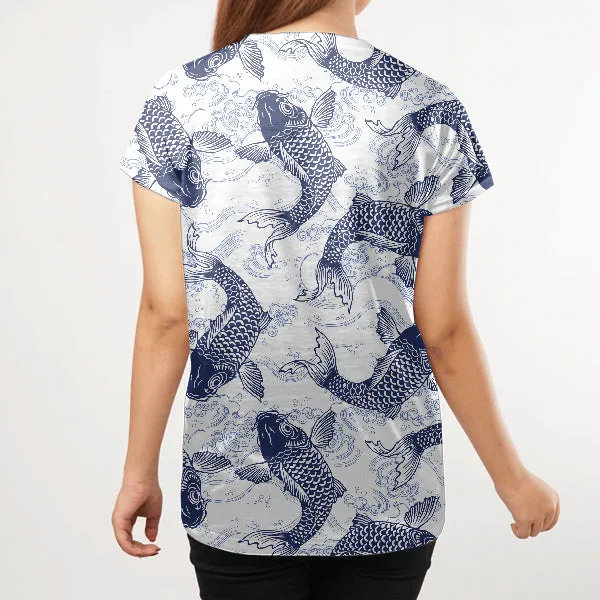 Blue Fish Women All Over T-Shirt