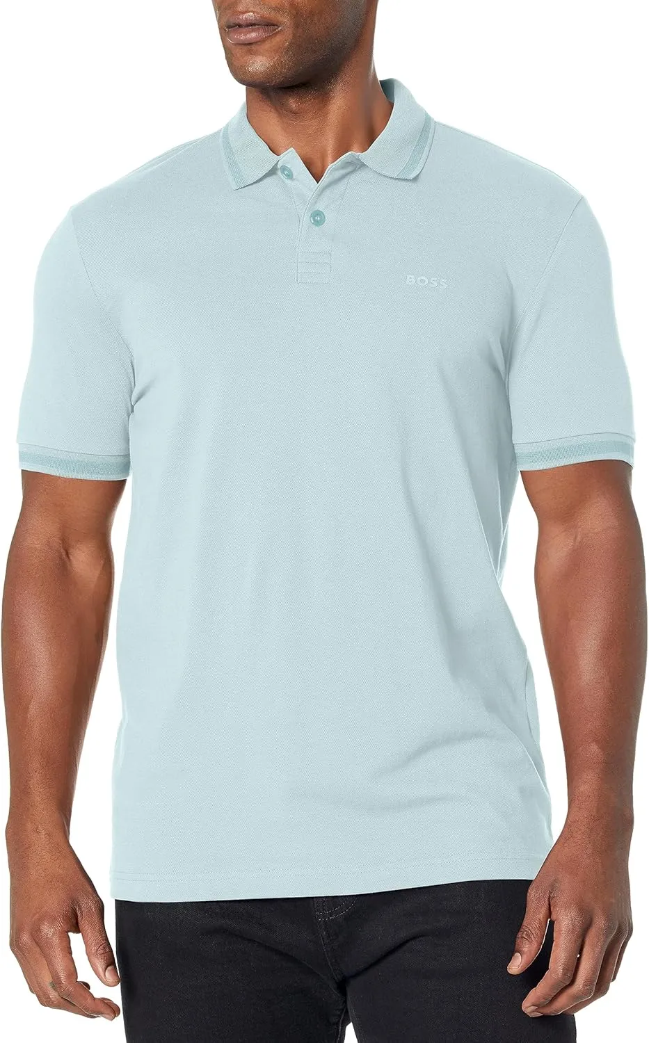 BOSS Men's Classic Fine Pique Tonal Logo Polo Shirt