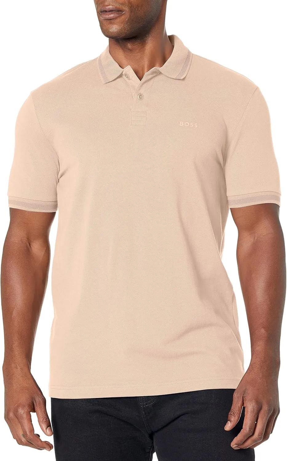 BOSS Men's Classic Fine Pique Tonal Logo Polo Shirt