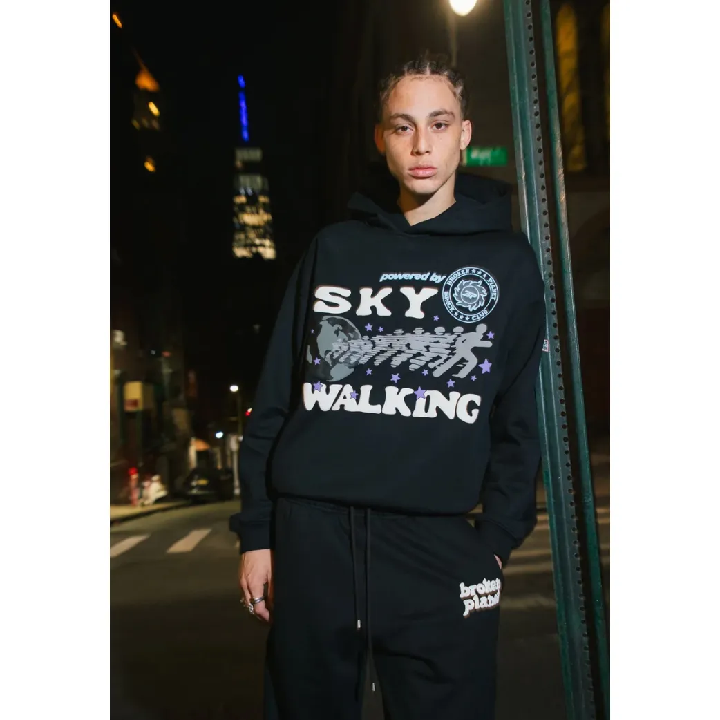 Broken Planet Sky Walking Hoodie Midnight Black