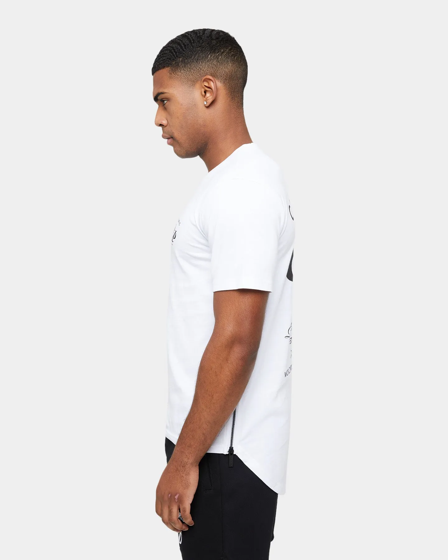 Carre Revolution Zip Drop Tail T-Shirt White