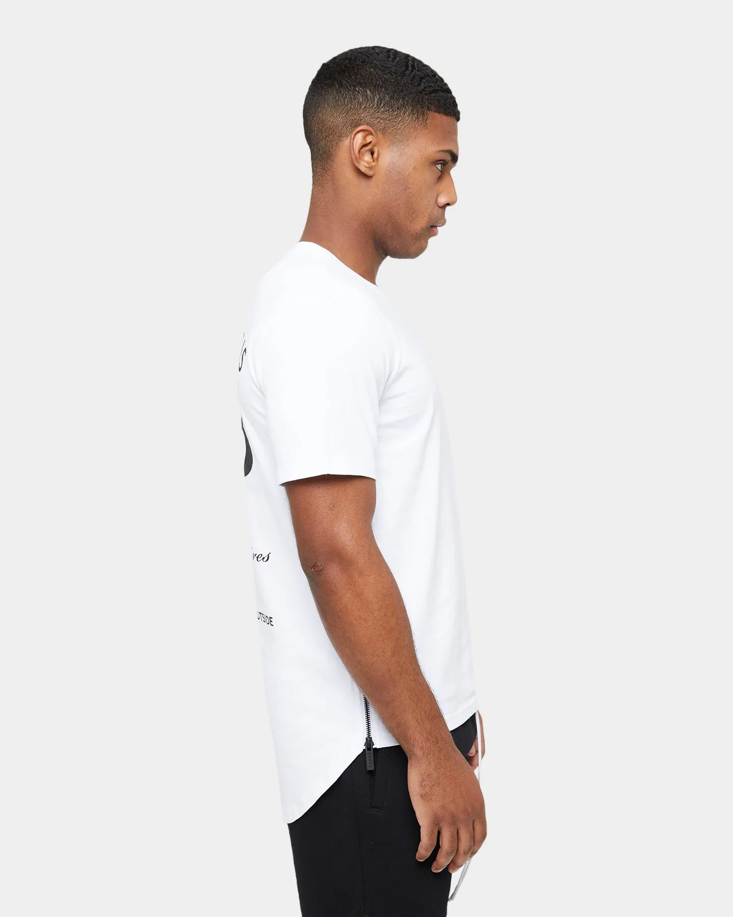 Carre Revolution Zip Drop Tail T-Shirt White