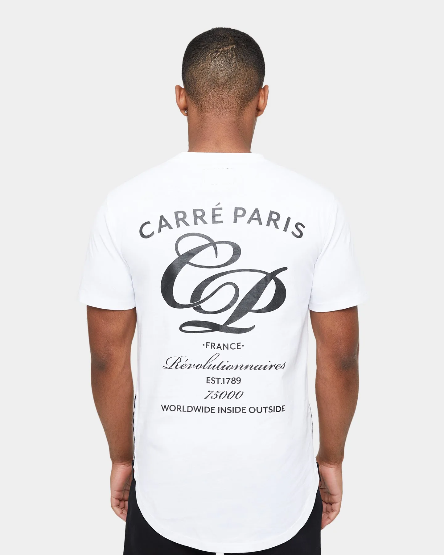 Carre Revolution Zip Drop Tail T-Shirt White