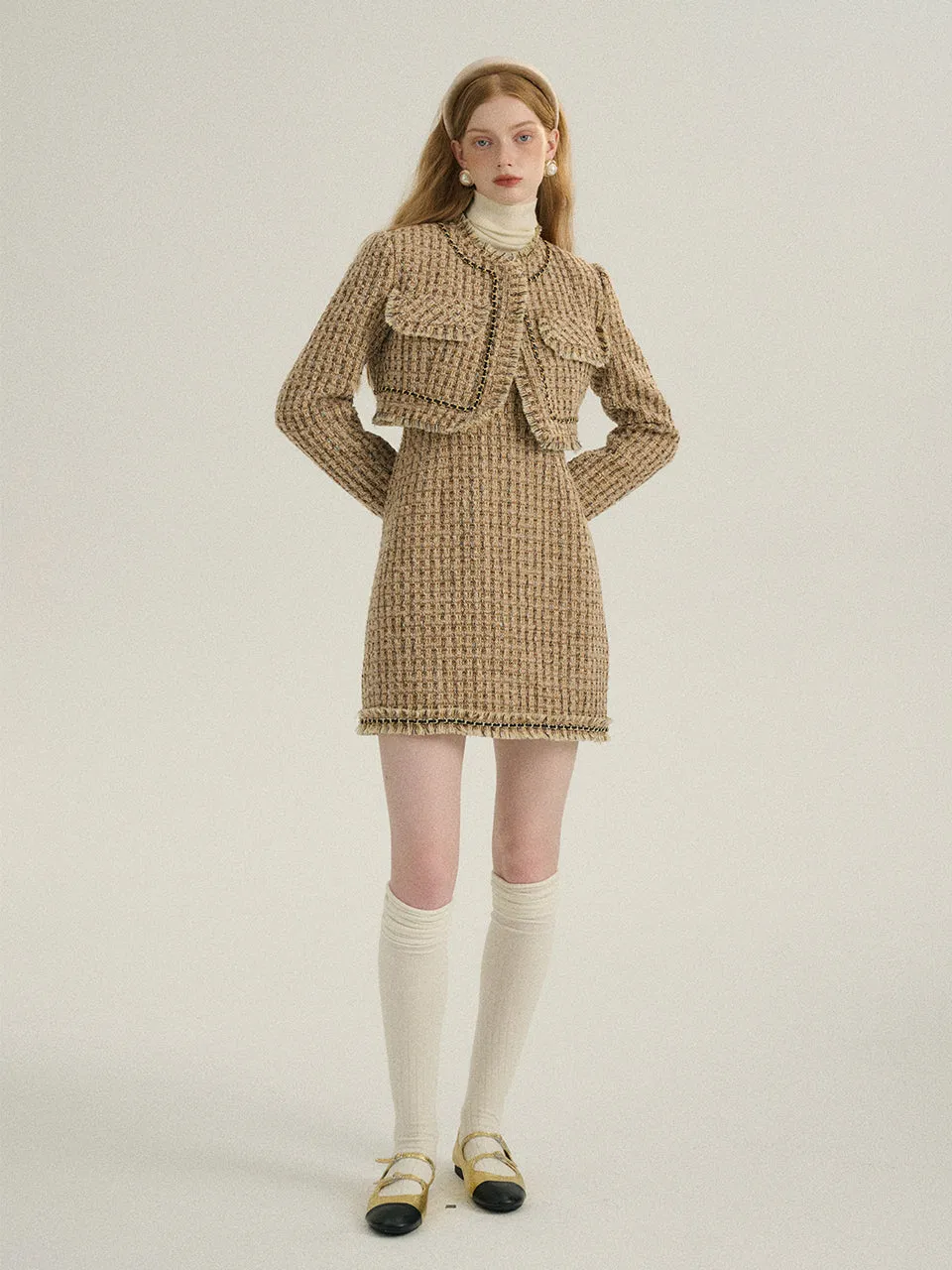 Champagne tweed set