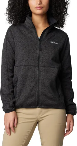 Columbia Womens Sweater Weather II Full Zip Fleece Jacket, Black Heather, Medium
