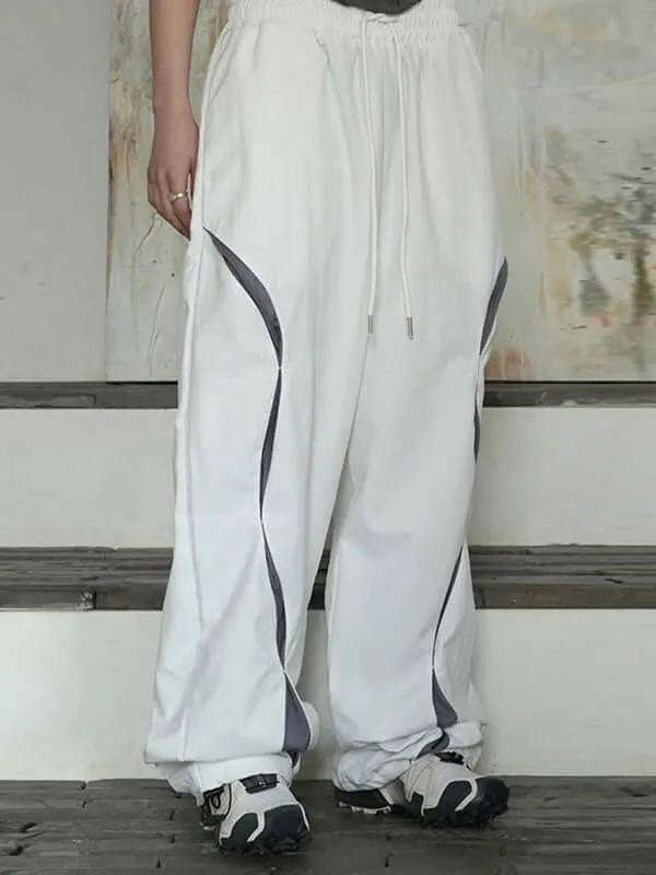 Cool Elastic Waist Color Block Cozy Pants