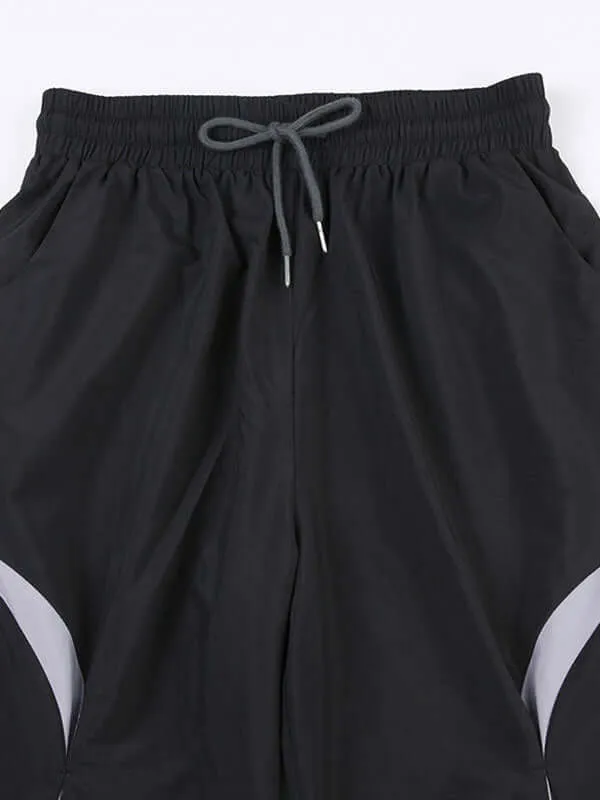 Cool Elastic Waist Color Block Cozy Pants