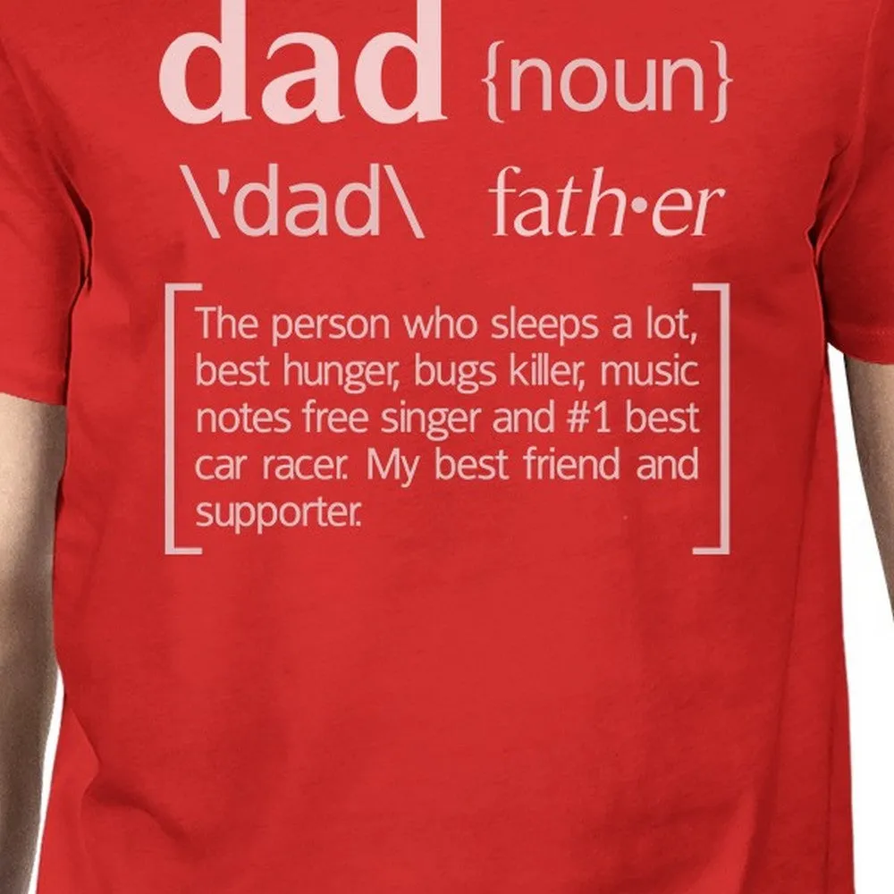 Dad Noun Mens Red Graphic Tee Unique Fathers Day Gifts For Dad