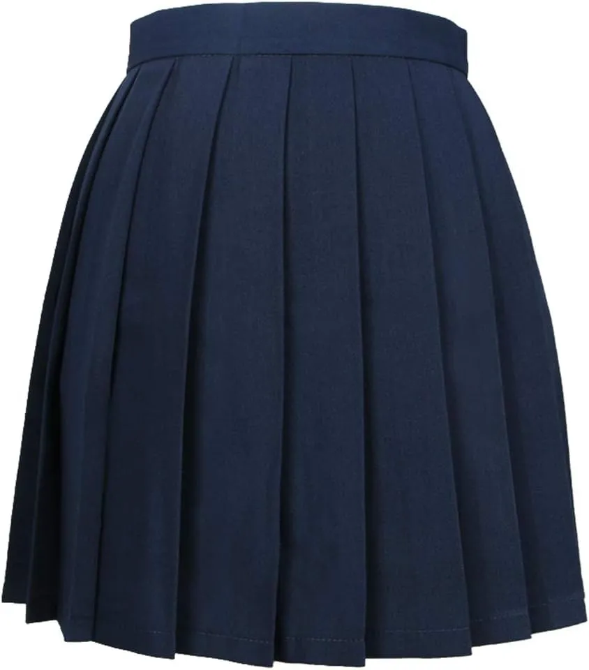 DCUTERQ Women's High Waisted Pleated School Skirt High Waisted Girl Uniform Mini Casual Skirts A-line Skorts