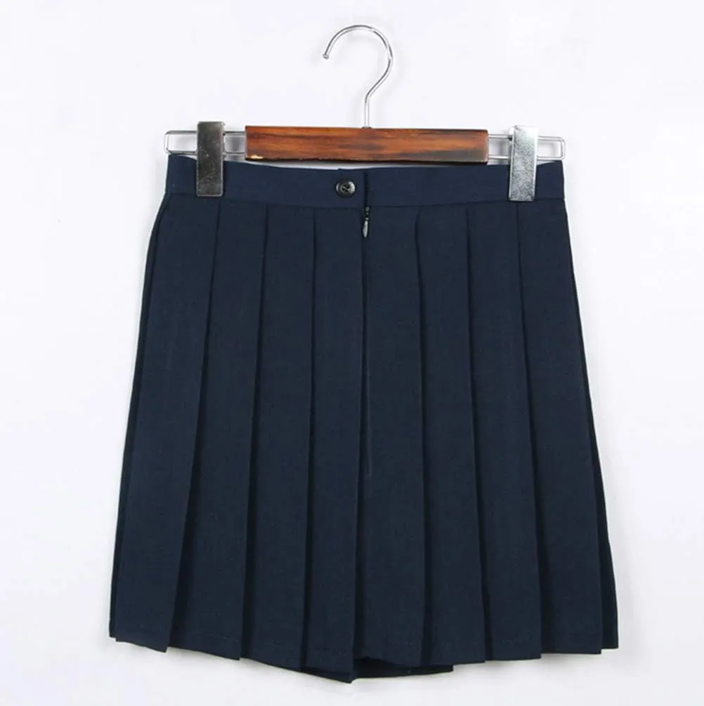 DCUTERQ Women's High Waisted Pleated School Skirt High Waisted Girl Uniform Mini Casual Skirts A-line Skorts