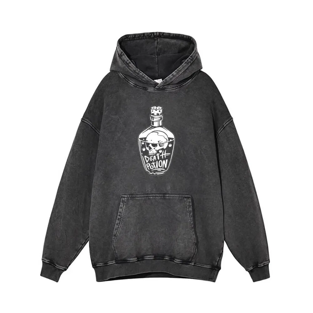 Death Potion Skull Vintage Washed Hoodie