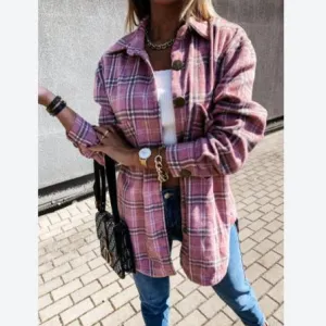 Fashion Tartan Jacket Wholesale Women Clothing