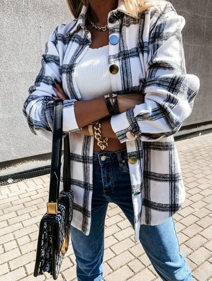 Fashion Tartan Jacket Wholesale Women Clothing