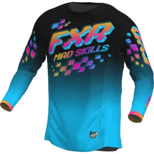 FXR  Podium MX Jersey Mad Skills Lightweight Slim Fit Drop-Tail Hem Collared