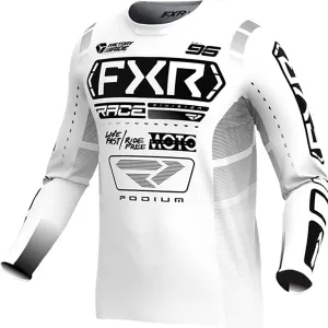 FXR Youth Podium MX Offroad Jersey White/Black
