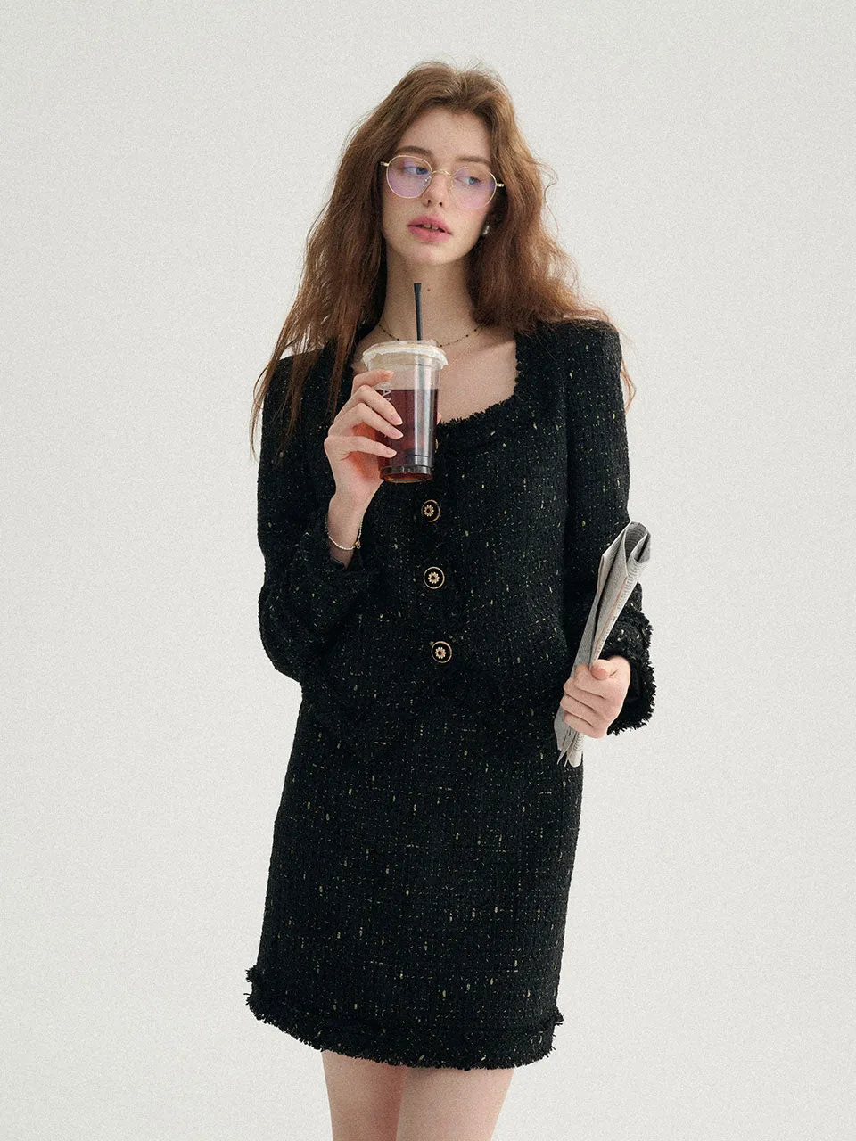 Glitter tweed set