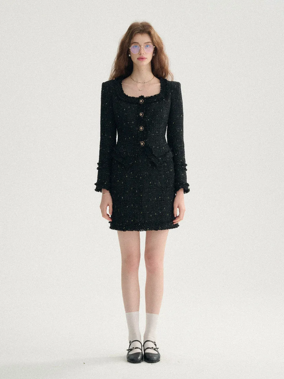 Glitter tweed set