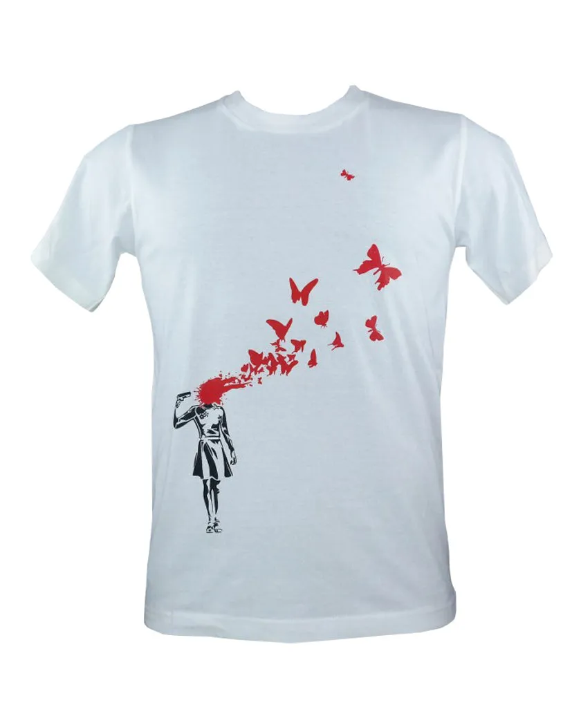 Gunshot Butterflies T-Shirt White