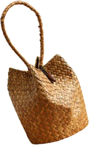 Hanfu Handbag Tote Bag for Women Woven Purses for Women Beach Bags for Women Rattan Clutch Purse Bride Tote Bag Bride Purse Summer Tote Bag Seaweed Candy Basket Happy Candy Miss, One Color
