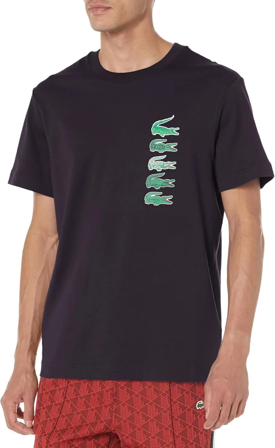 Lacoste Mens Short Sleeve Stacked Timeline Croc T shirt