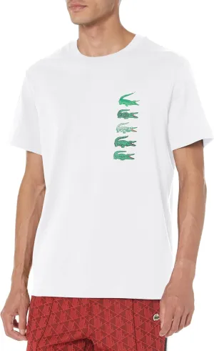 Lacoste Mens Short Sleeve Stacked Timeline Croc T shirt