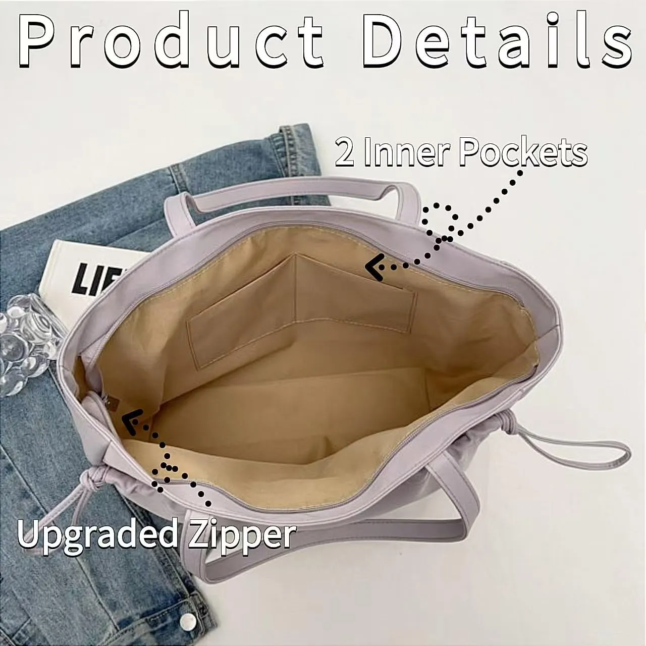 Large Tote Bag for Women Nurse Laptop Grocery Art Bag Utility Shoulder Diaper Teacher Daily Work Gym Beach Travel Tote