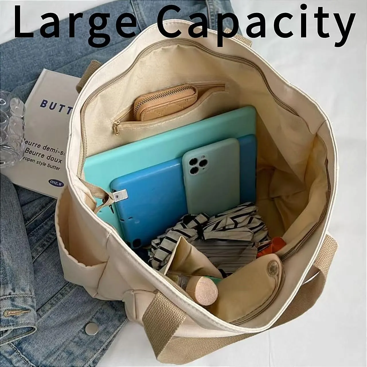 Large Tote Bag for Women Nurse Laptop Grocery Art Bag Utility Shoulder Diaper Teacher Daily Work Gym Beach Travel Tote