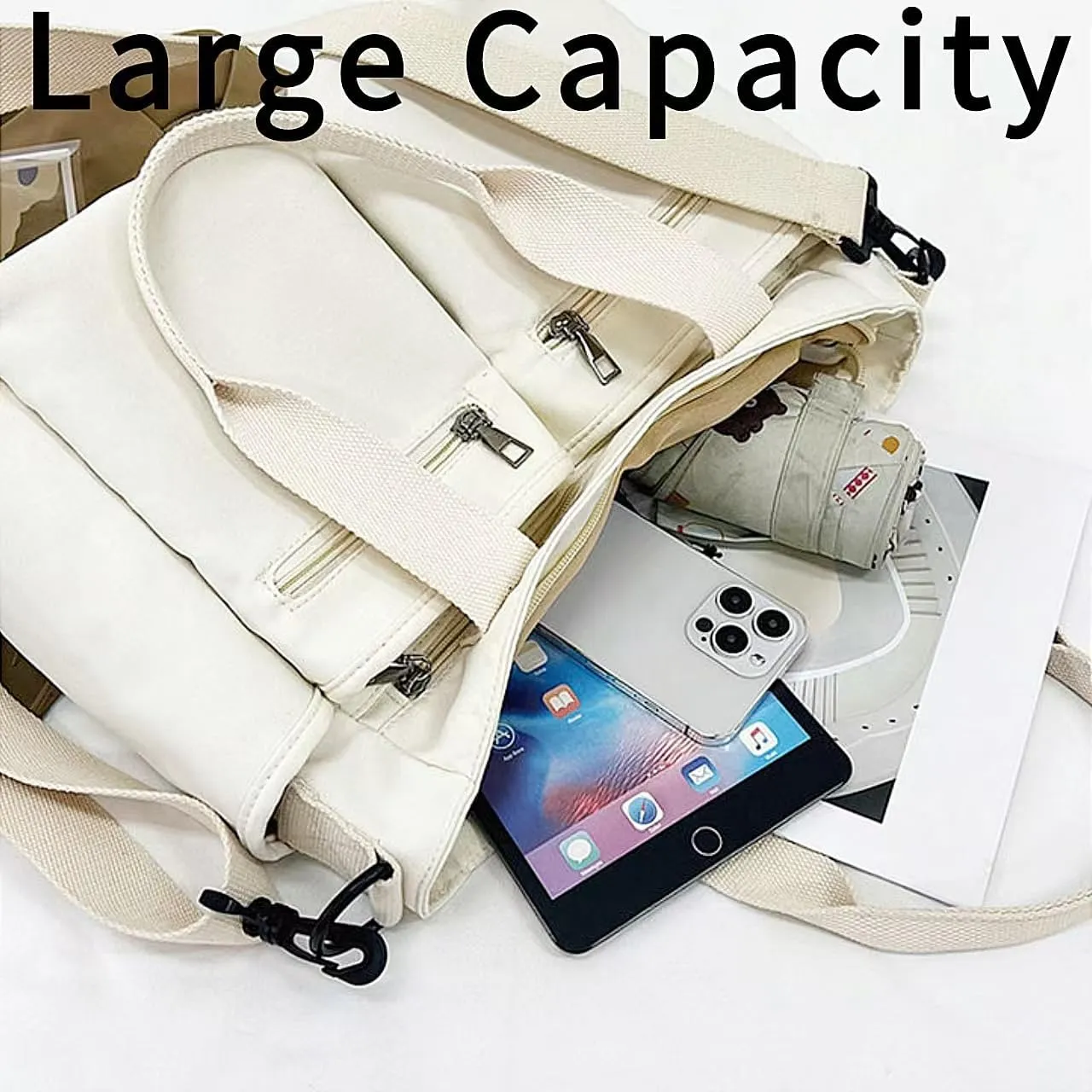 Large Utility Crossbody Shoulder Bag Nurse Grocery Art Diaper Teacher Daily Work Gym Beach Travel Purse for Women