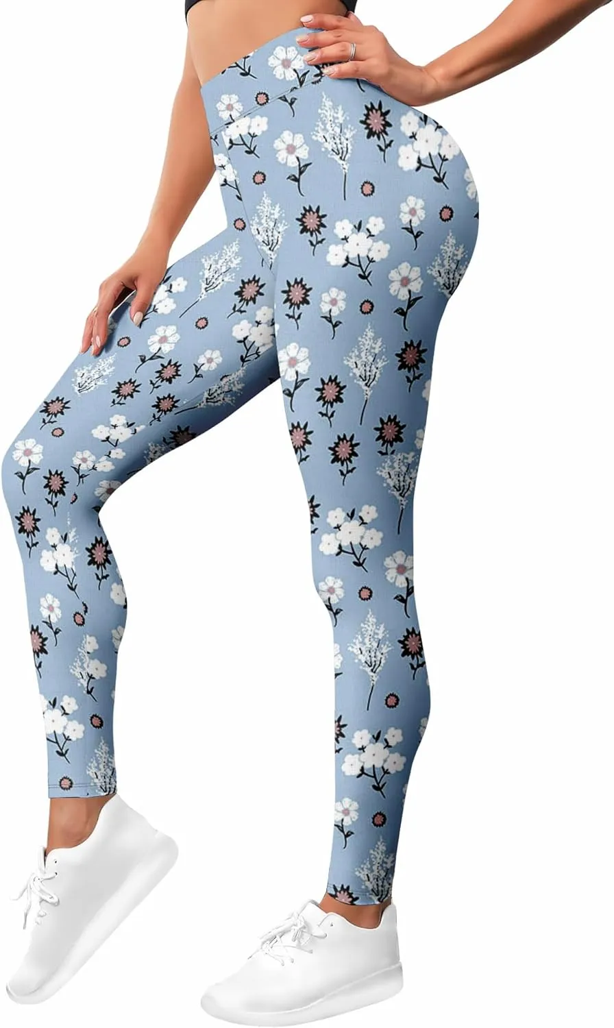 Leggings for Women Funny Printed Gym Womens Yoga Pants Floral Legging Athletic Print Pant