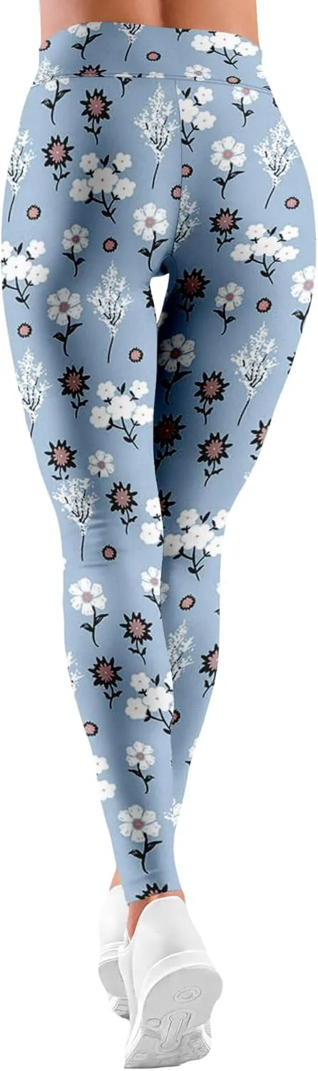 Leggings for Women Funny Printed Gym Womens Yoga Pants Floral Legging Athletic Print Pant