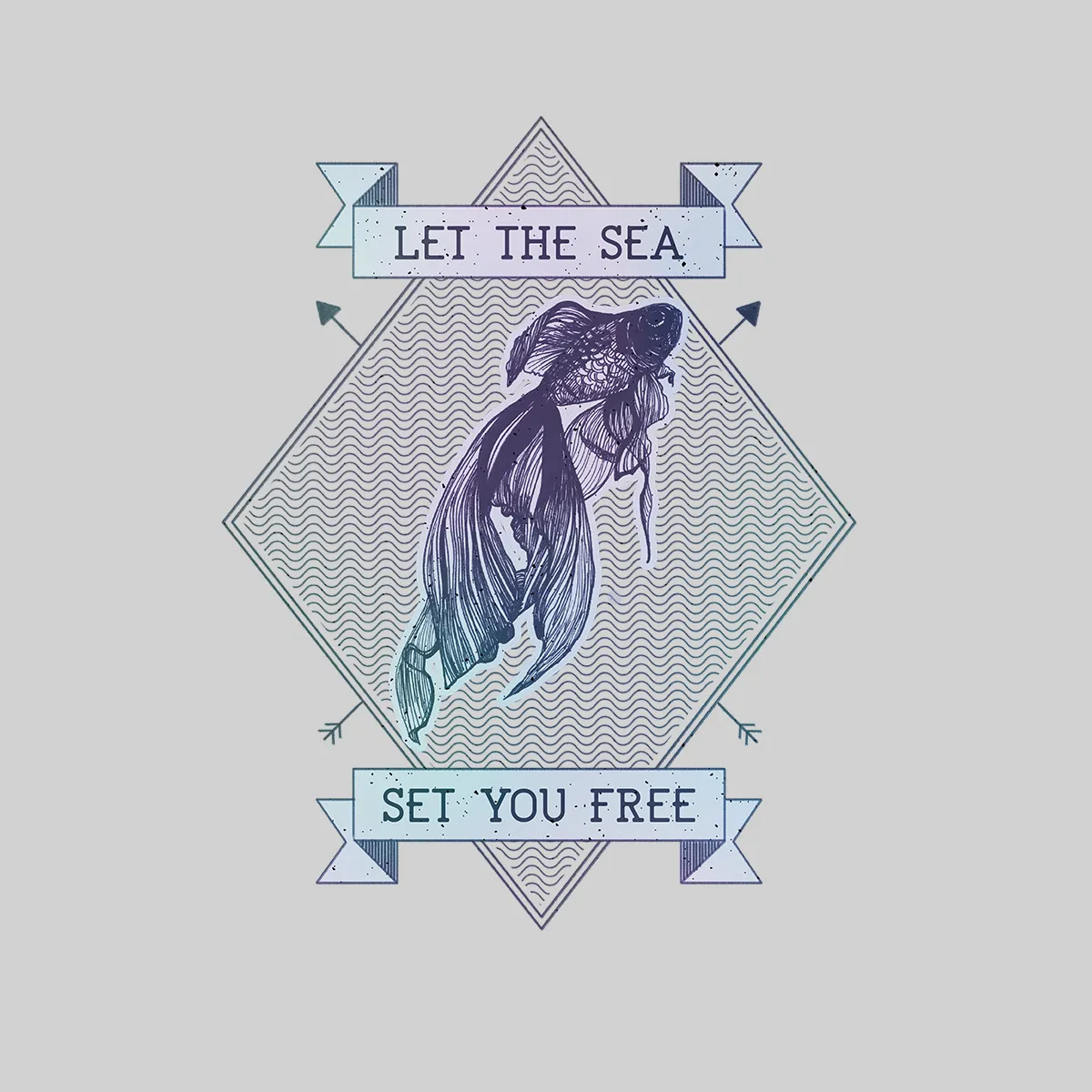 Let the sea set you free Fish Ocean Scuba Diving Sailor Unisex T-shirt