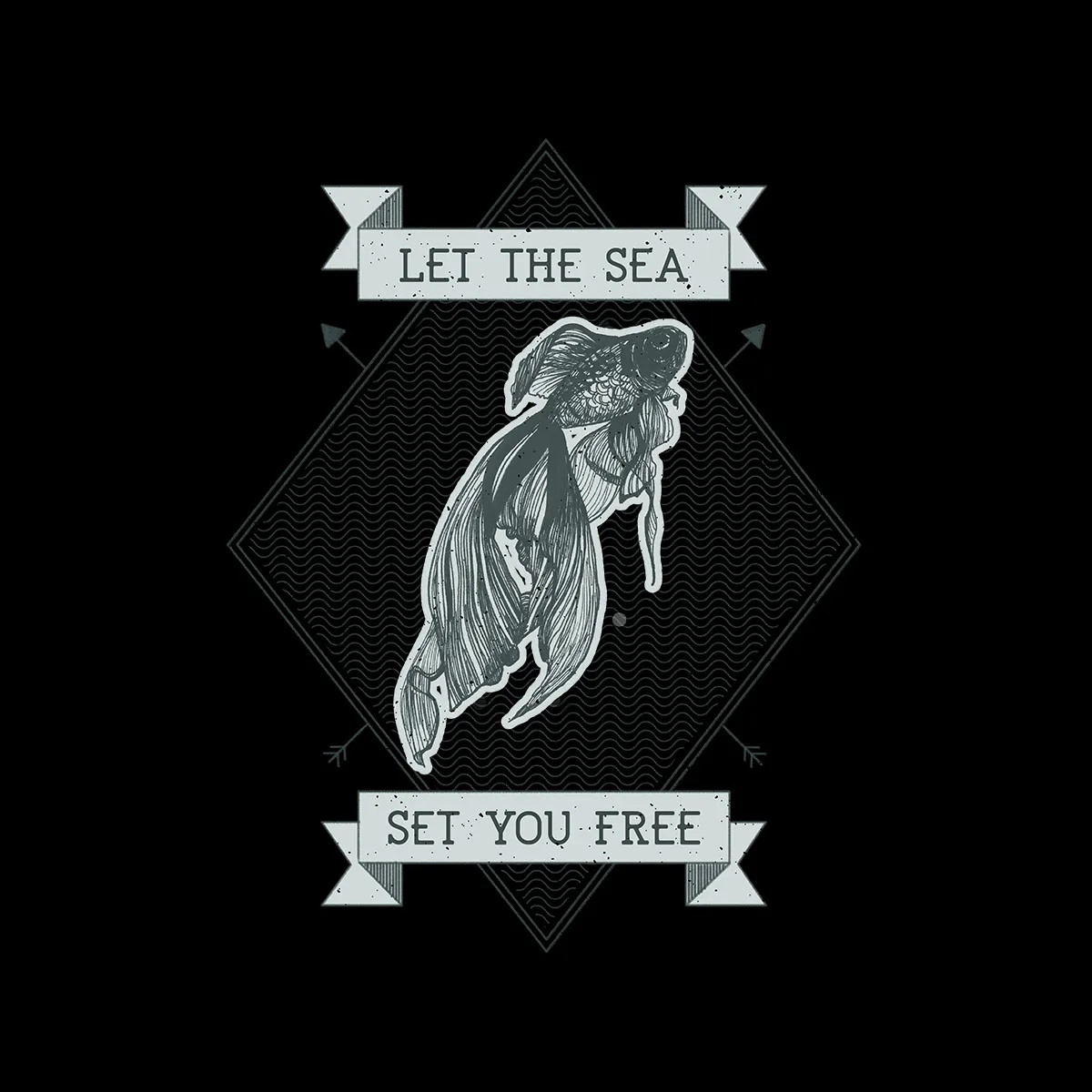 Let the sea set you free Fish Ocean Scuba Diving Sailor Unisex T-shirt