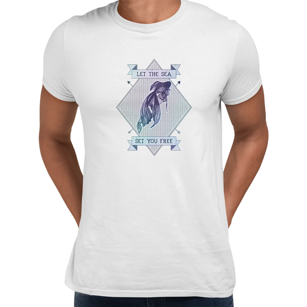 Let the sea set you free Fish Ocean Scuba Diving Sailor Unisex T-shirt