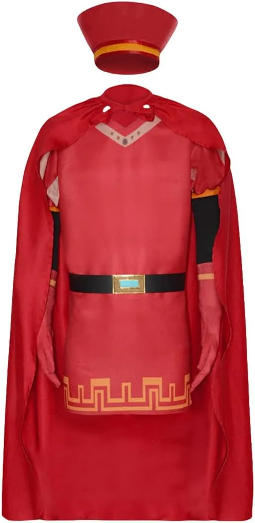 Lord Farquaad Costume Halloween Lord Farquaad Cosplay Red Cloak Top Costumes Robe Cape Clothes Full Set