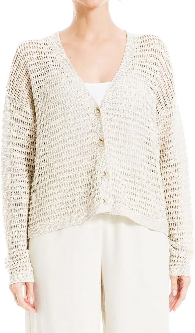 Max Studio Open Weave Cardigan