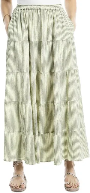 Max Studio Tiered Maxi Skirt