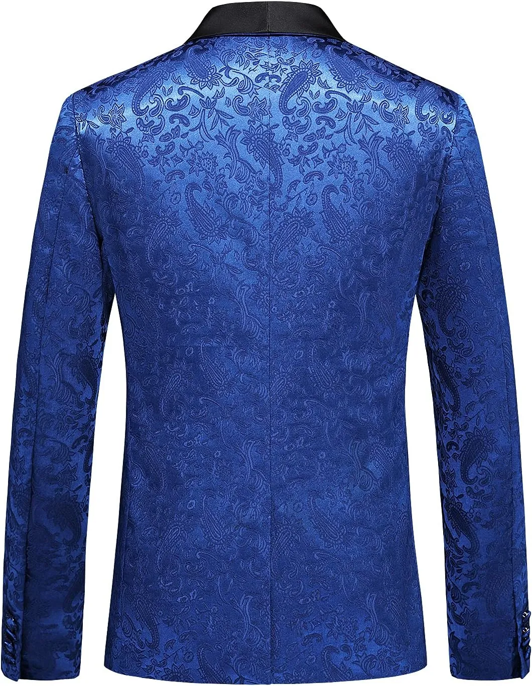 MOGU Mens 3 Piece Tuxedo Slim Fit Jacquard Floral Vintage Groomsmen Wedding Prom Suit
