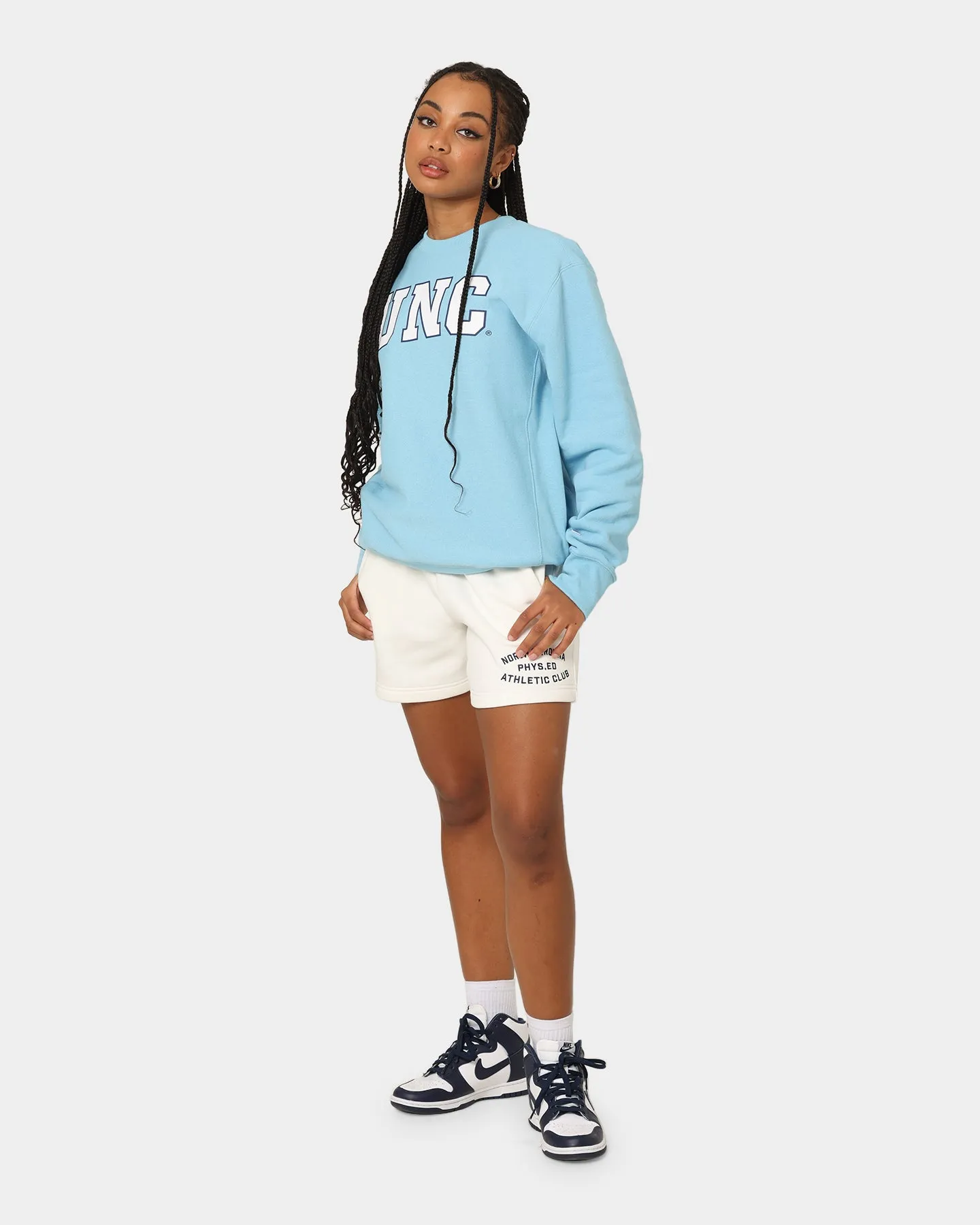 National Collegiate Athletic Association University of North Carolina Tar Heels Women's Athletic High Waisted Shorts Vintage White